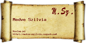 Medve Szilvia névjegykártya